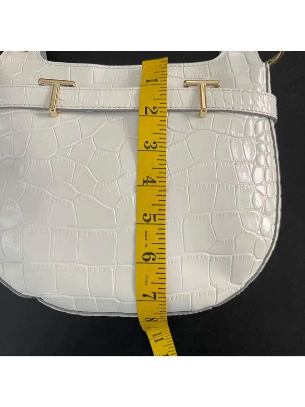 Ted Baker London Croc Embossed Leather Crossbody Purse Bag Quiet Luxury Elegant